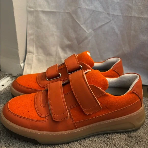 ACNE Studios Perey Orange Velcro Sneakers - Picture 4 of 8